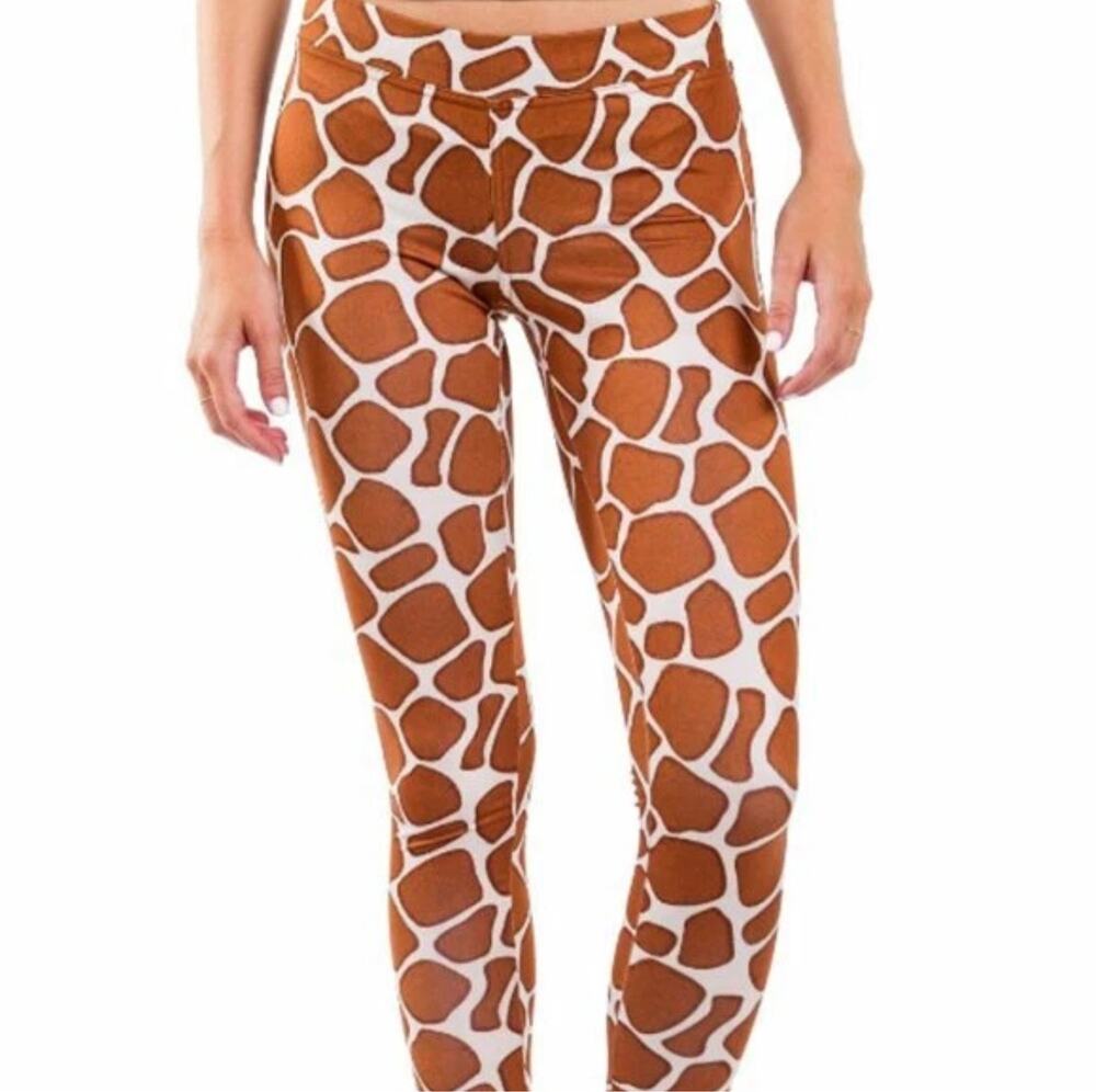 Tipsy Elves Giraffe High Waisted Leggings Size Medium